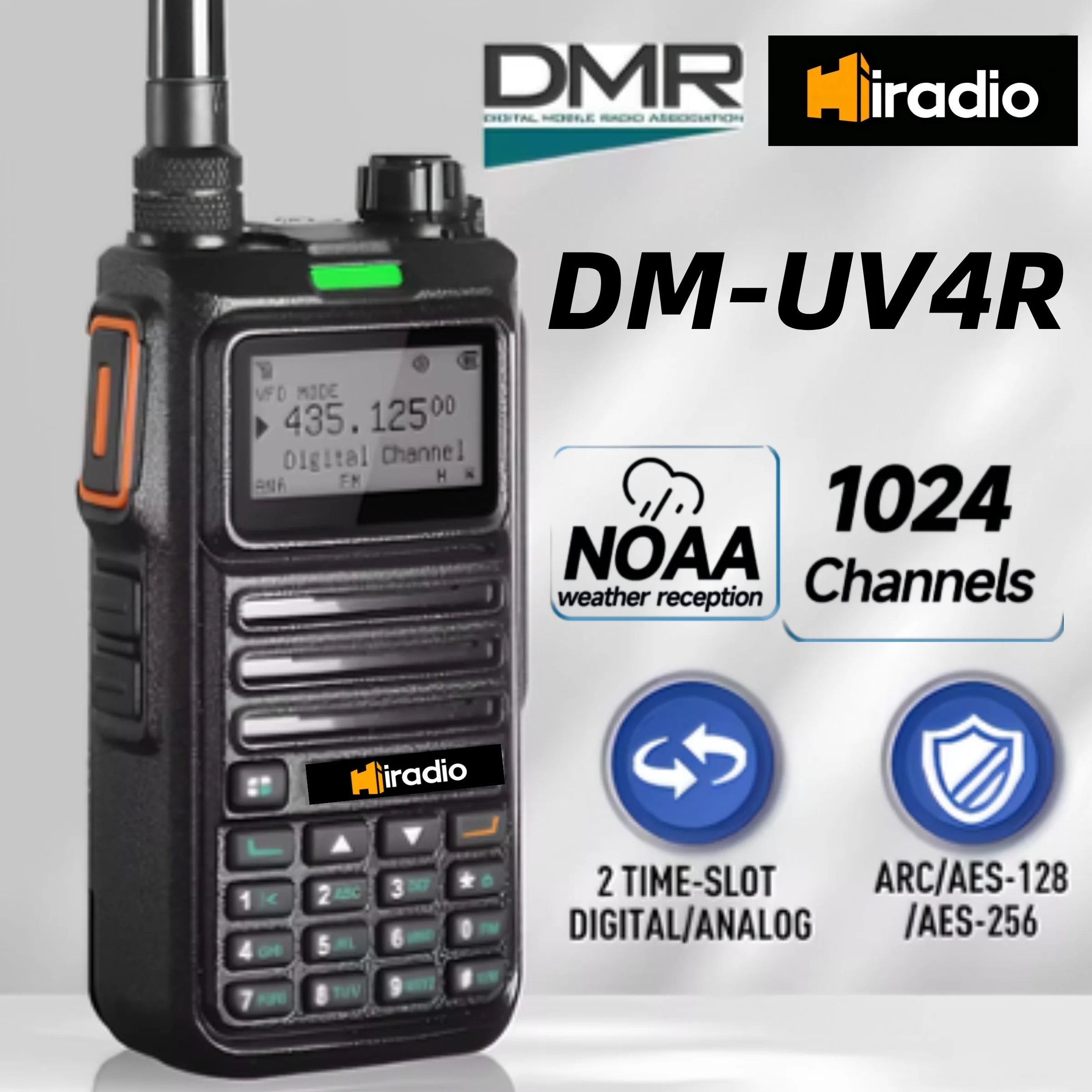 RT-UV4R Iradio Digital Walkie Talkie Dual Mode DMR /Analog Two Way Radio Dual Time Slot Ham Radio 1024Channels SMS AES NOAA DTMF