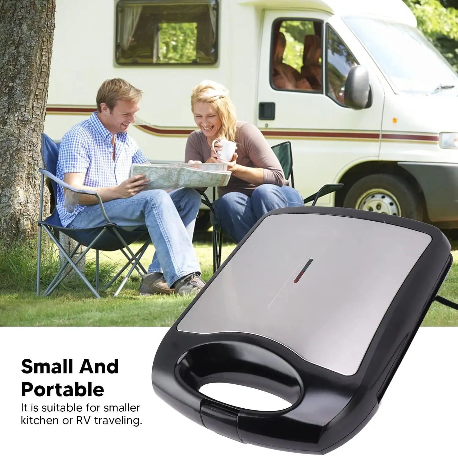 Mini macchina per waffle, macchina per waffle portatile, macchina per la colazione con sandwich antiaderente Piastra multifunzionale per riscaldamento a sandwich