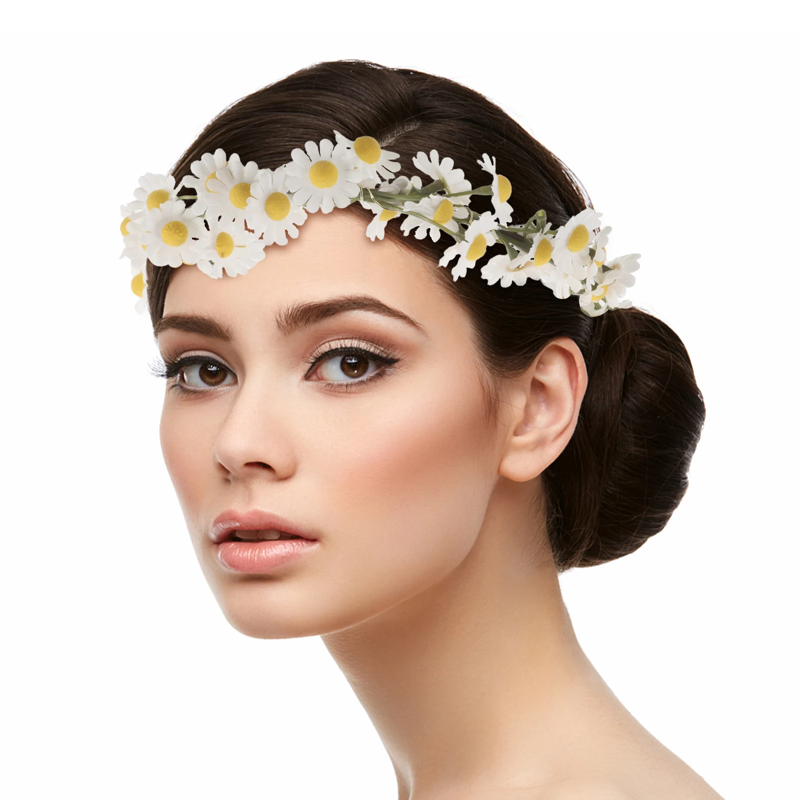 

Simulation Wreath Set Flower Garland Headpiece Costume Headbands for Women Adjustable Daisy Fabric Crown Bride