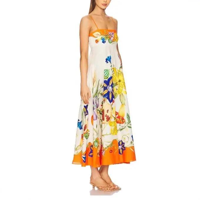 Ele ارتفاع الخصر الأزهار طباعة الصيف عادية الدكتور المرأة ربيع جديد Sle تخفيف الرياح لا العلامة التجارية ألف خط تنورة الدكتور