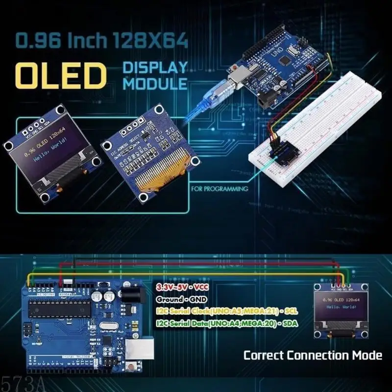573A Blau/ Gelb+Blau/ Weiß OLED 0,96 Module I2C IIC -Kommunikation Computeranzeige