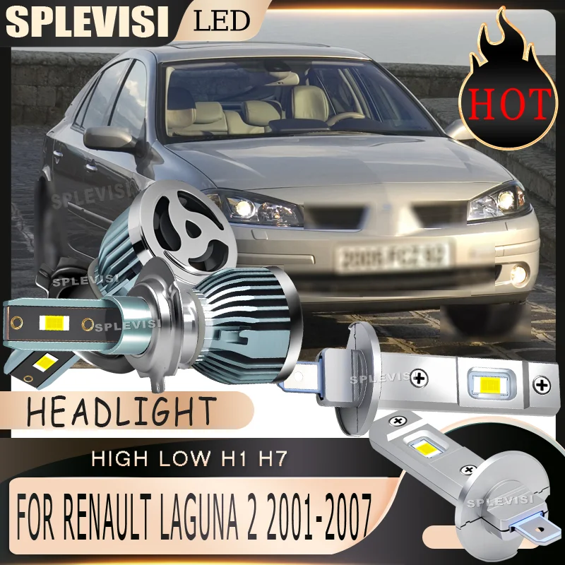 High-Luminance LED Headlight hi/low beam High-Temperature Resistant 12v For RENAULT LAGUNA 2 2001 2002 2003 2004 2005 2006 2007