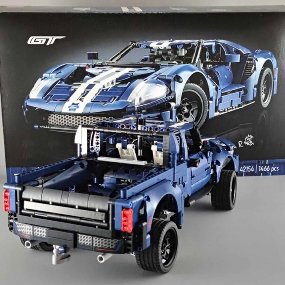 Ford GT Pickup Truck Muscle Sports Car Technical MOC Building Blocks Bricks Model Racing Vehicle Assemble Toys Kids Adult Gift