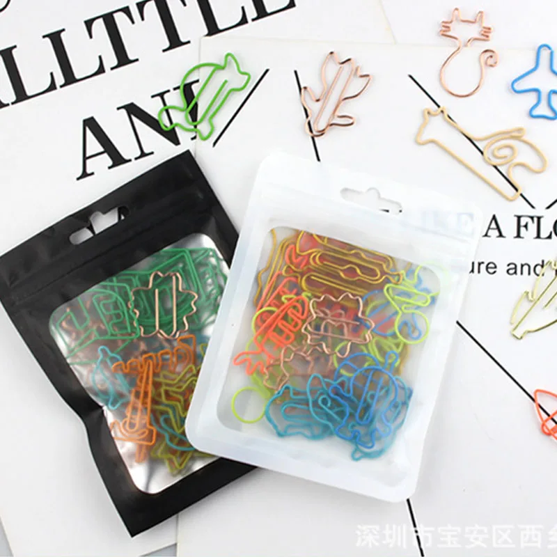 60pcs 2 set Kawaii Paper Clips Bookmark Stationery Scrapbook Gadget School Supplies Office Cute Desk Orgainzer Accessories