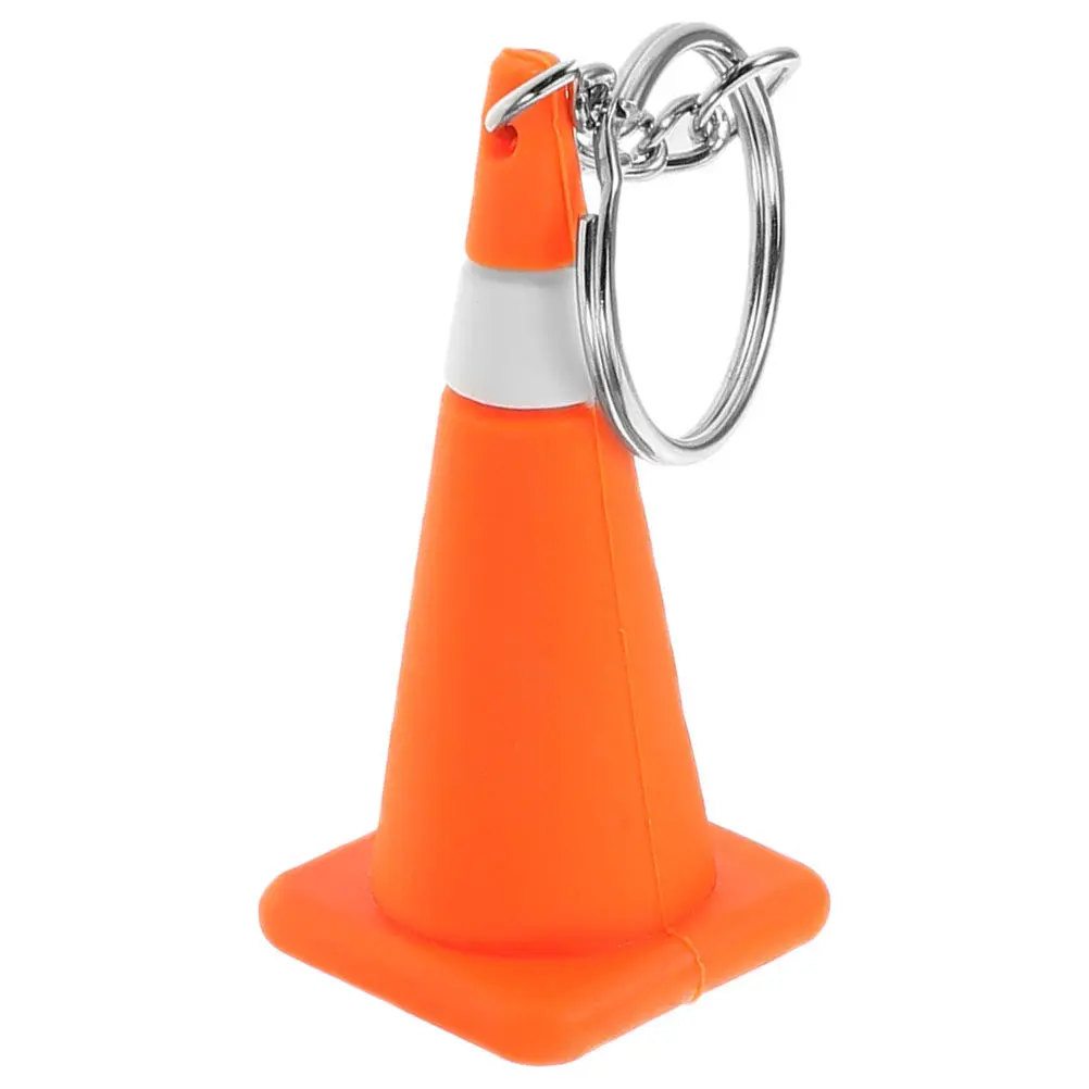 Mini Traffic Cone Keychain Realistic Construction Theme Cute Keyring for Keys Bag Purse Car Backpack Engineering Party Favor