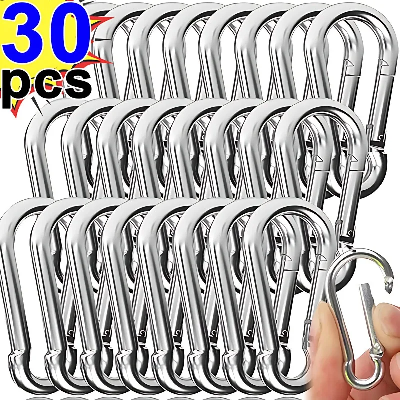 Liga de alumínio Mini Mosquetão, D-Ring Buckle Spring, Snap Hook Clip, Keychain Outdoor Camping Tool, 10 Pcs, 20 Pcs, 30Pcs