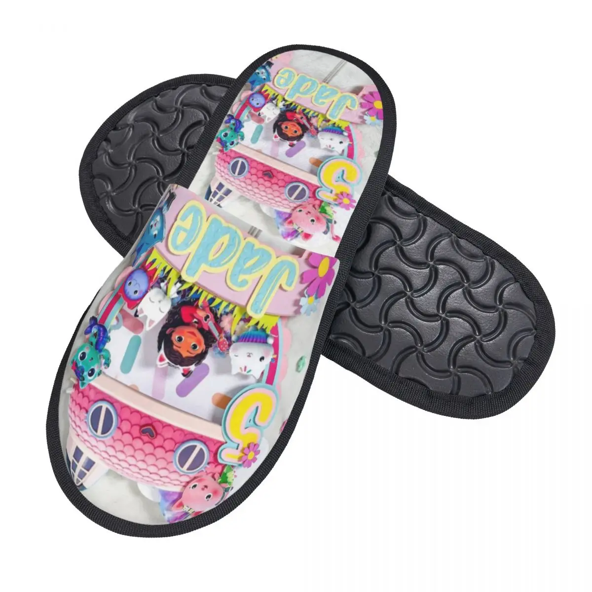 Custom Gabbys Dollhouse Comfy Scuff Memory Foam Slippers Women Cartoon Gabby Kids Adorable Hotel House Shoes