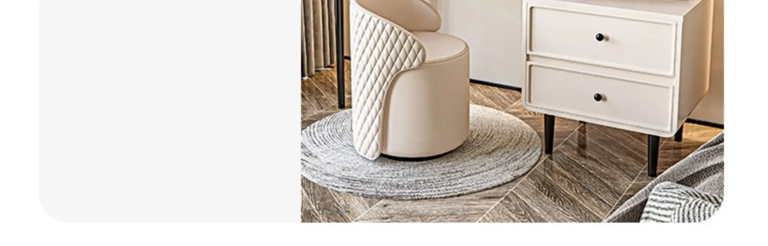 Mädchen-Schminktisch Integrierter Schlafzimmer-Schminktisch Moderner Luxuriöser Holz-Schminktisch mit Spiegel und Hocker Hotelmöbel – Detail 16