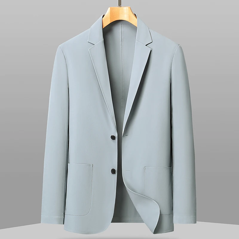 

Мужской новый деловой повседневный пиджак из солнцезащитной ткани - немнущийся, не требует глажки, из ледяного шелка, бесшовный, роскошный.