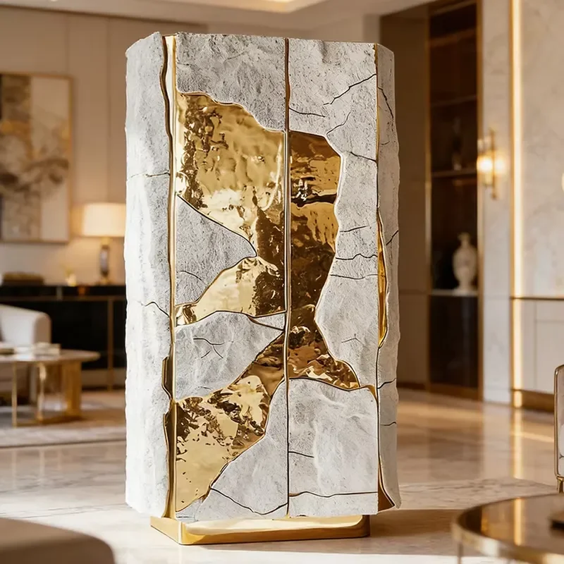 Modern Luxury Wine Cabinet Bar Display Unit Custom Light Decoration for Living Room High End Villa Art Furniture Storage