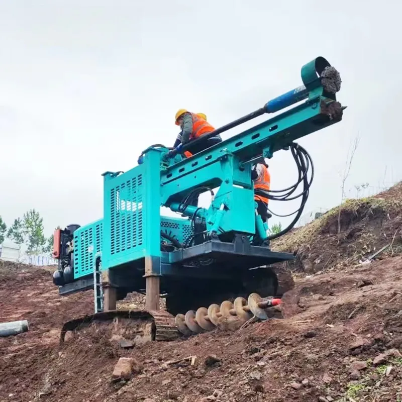 Hydraulic Photovoltaic Pile Driver Crawler Groundwork Equipment With Engine Core Component For Solar Farm Development