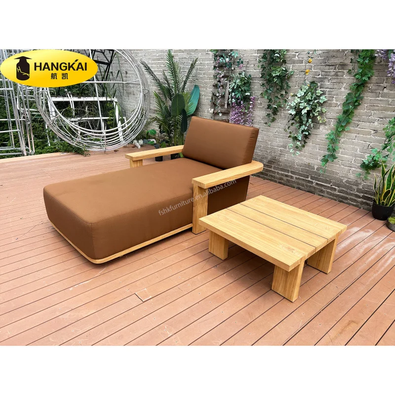 Sun Loungers,Outdoor Bed,Nordic Outdoor Swimming Pool Resort Island Seaside Beach Custom-Made Solid Teak Wood Lounge Chair