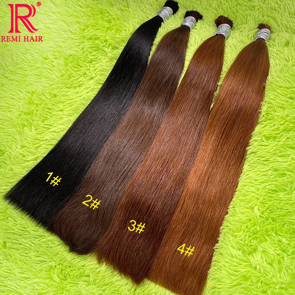 Cabello humano vietnamita a granel sin trama, extensiones de cabello virgen liso sin procesar, trenzado, tejido humano, cabello Original para mujer