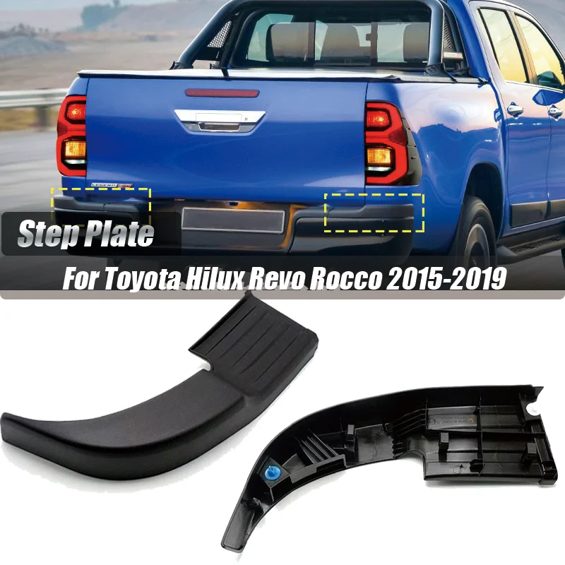 

Rear Bumper Step Plate Black for Toyota Hilux Revo Rocco 2015-2019 Rear Bumper Corner Guard 52163-0K030 52164-0K030