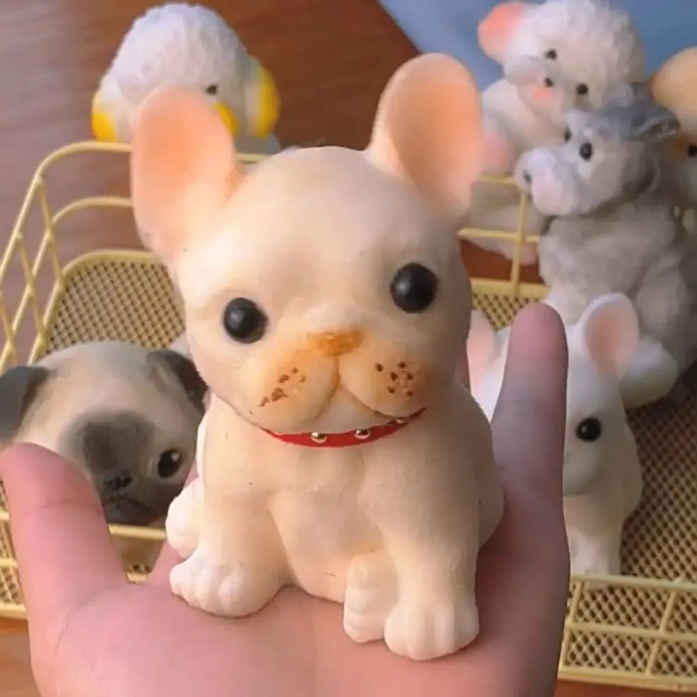 Adorables Adornos Miniatura de Perro Schnauzer de Rebote Lento, de Simulación Animal de Dibujos Animados, para Apretar, Coloridos y Antiestrés