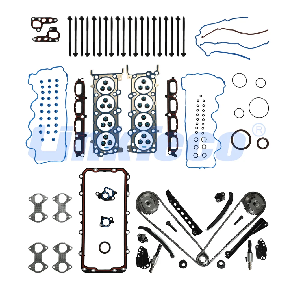 Overhaul Kit Full Gasket Set Head Bolts Timing Chain Kit VVT For 5.4 L Ford Expedition F-150 F-250 Lincoln Navigator 2004-2011