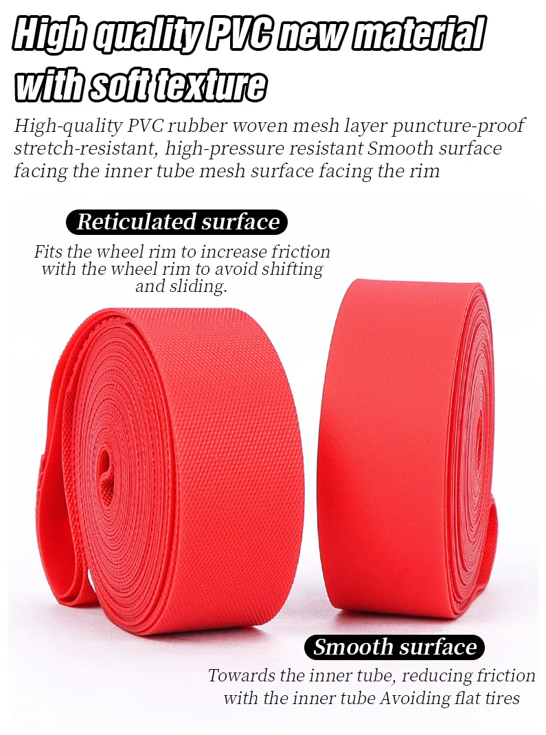 LEBYCLE Fahrrad-Schlauchreifen, pannensicher, PVC-Felgenband, Premium-Pannenschutzband für 24, 26, 27,5, 29 Zoll und 700c – Detail 3