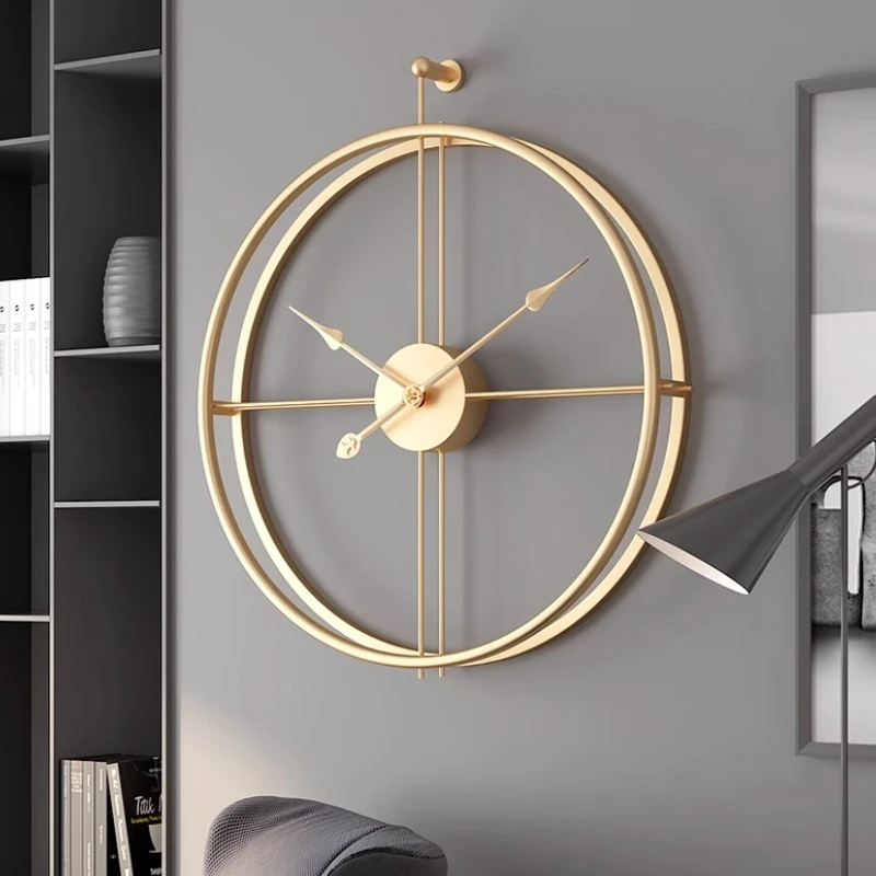 3D Rome Numerals Retro Large Wall Clock Double-walled Square Tube Iron Silent Wall Clock Living Room Office Art Wall Decor Clock
