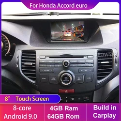 For Acura TSX for Honda Accord Cu1 Euro 8 2009~2013 Android Multimedia Player Car Radio GPS Touch Screen Apple Carplay Auto