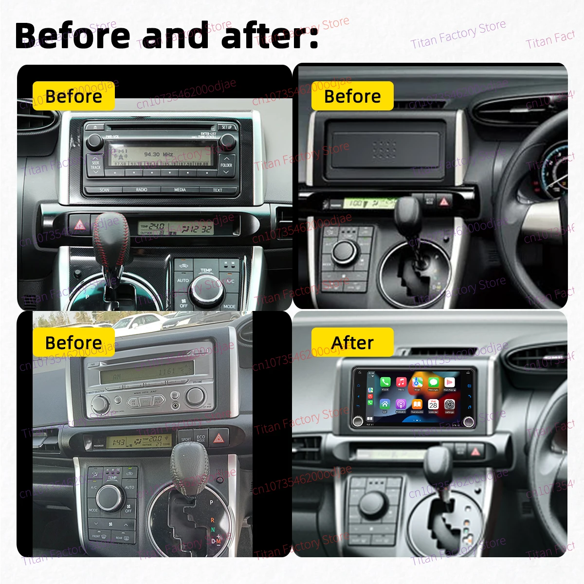 راديو سيارة بشاشة 7 بوصة يعمل بنظام أندرويد 2 Din لسيارة Toyota Wish 2 II XE20 2009-2017 Carplay اللاسلكي، وحدة رأس الوسائط المتعددة الأوتوماتيكية التي تعمل بنظام أندرويد ستيريو