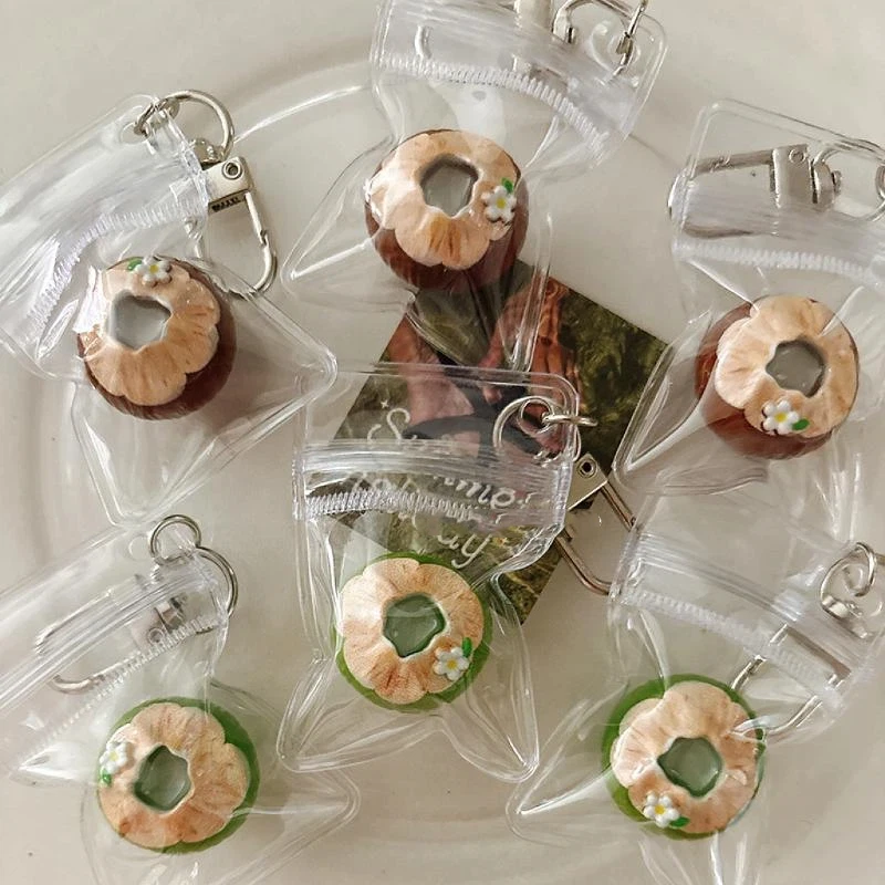 1 Stück Simulations-Schlüsselanhänger mit Guave, Banane, Papaya und Mango, Taschenanhänger, kreativer Rucksackanhänger und kleines Geschenk – Detail 5