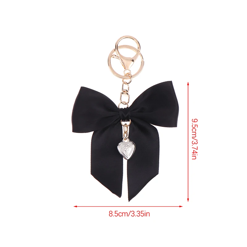 Silk Ribbon Large Bow Keychain Mobile Phone Headphone Decorative Keychain Sweet Cute Handbag Pendants Lolita Keyrings Bag Charms