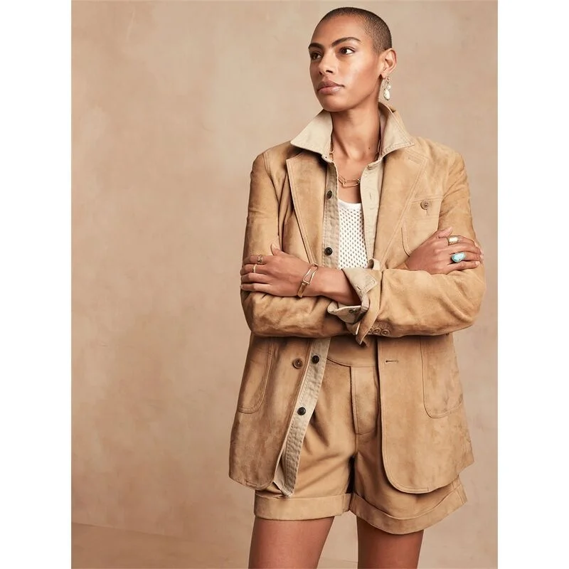 Manteau de fourrure en cuir de mouton véritable 100%, nouvelle collection printemps [OEM des états-unis], la première couche des costumes pour femmes est en 2