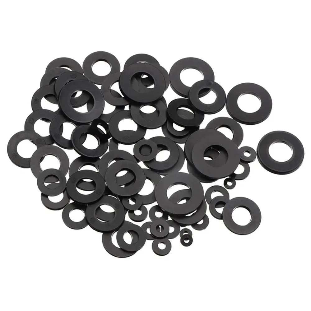 500pcs Flat Nylon Washers Set in 8 Metric Sizes for Hardware And DIY Projects