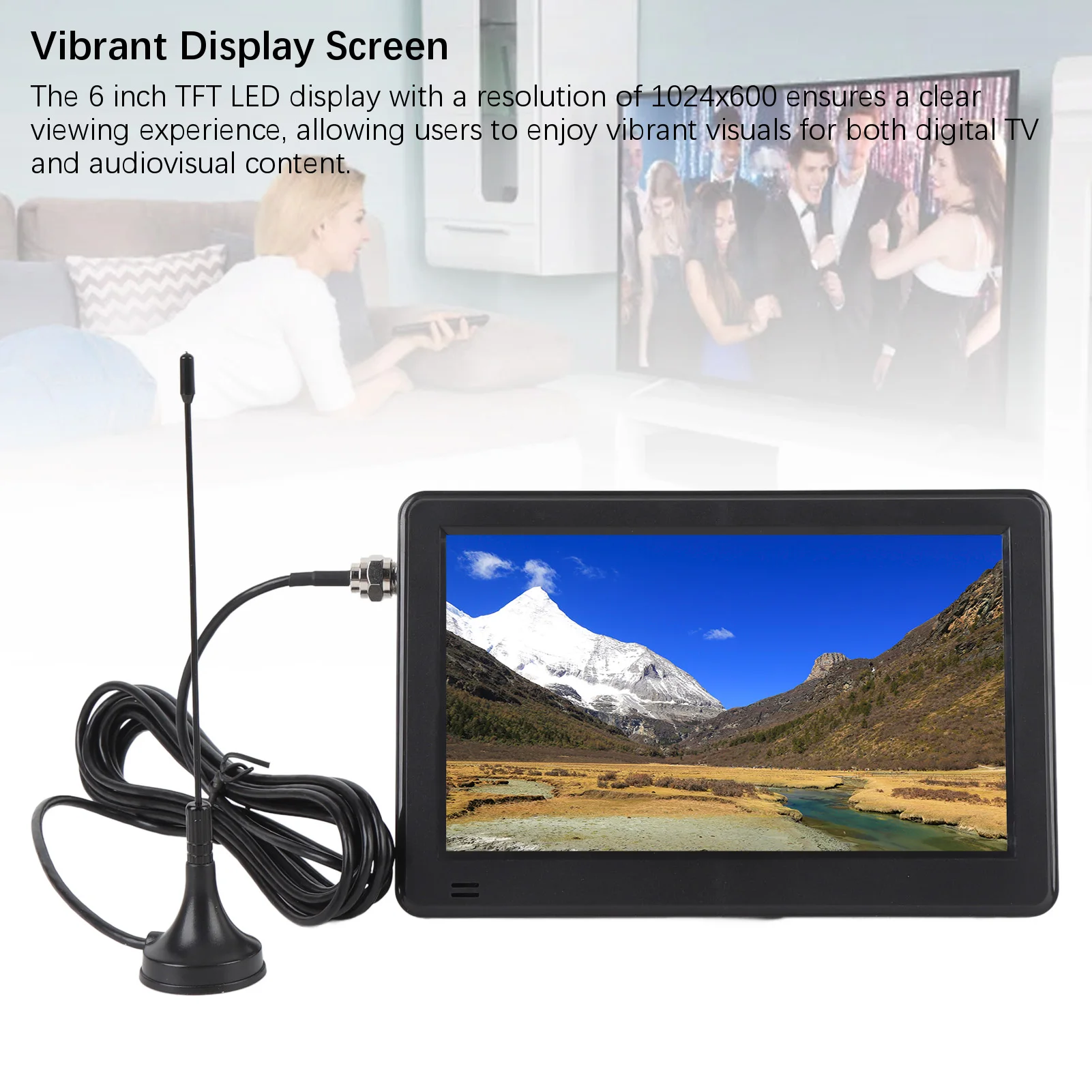 Small Digital TV 6 Inch Rechargeable Color  LED  Digital Television Radio Support High Sensitivity Tuner for Camping