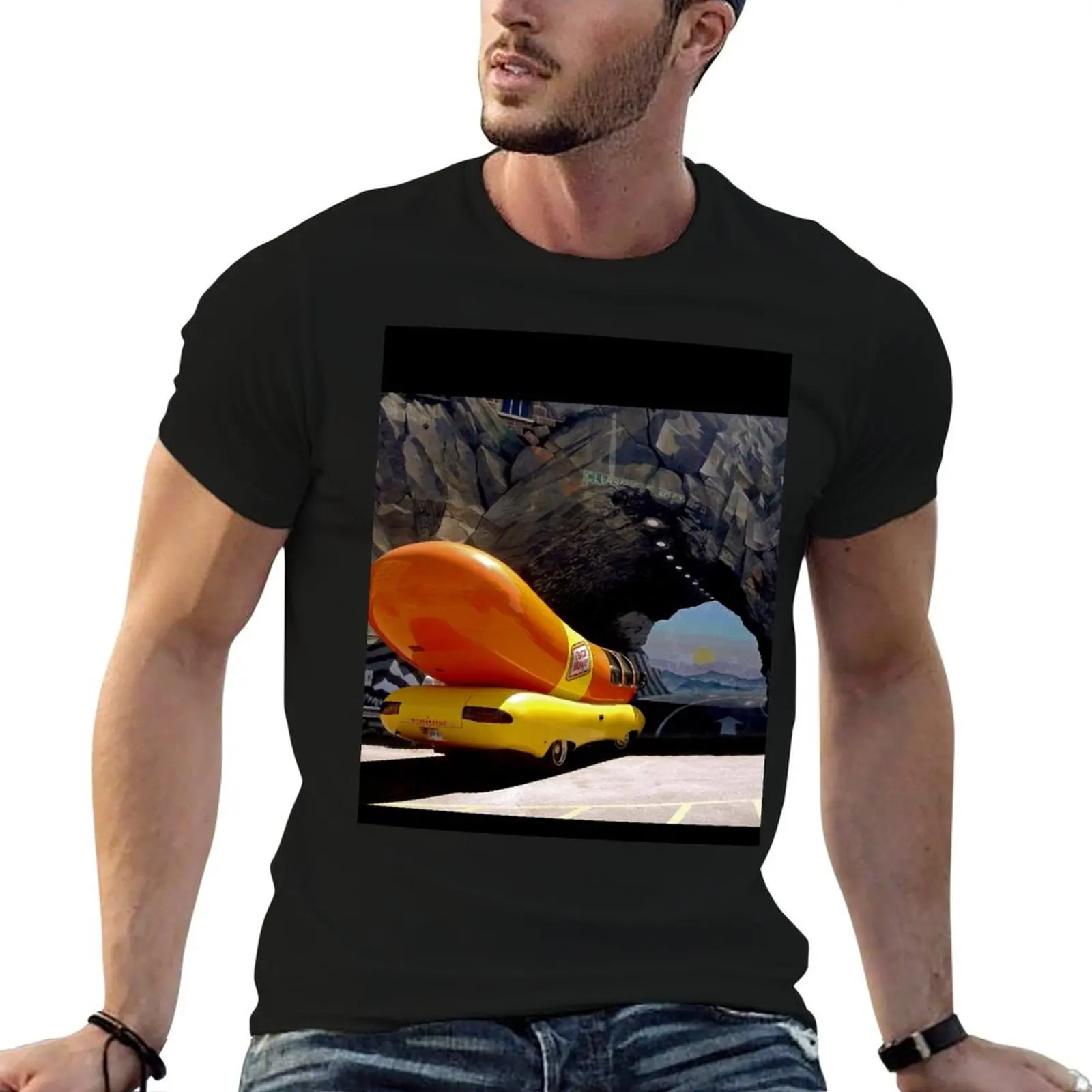 Sometimes a Wienermobile going into a tunnel mural is just a Wienermobile going into tunnel mural. T-Shirt