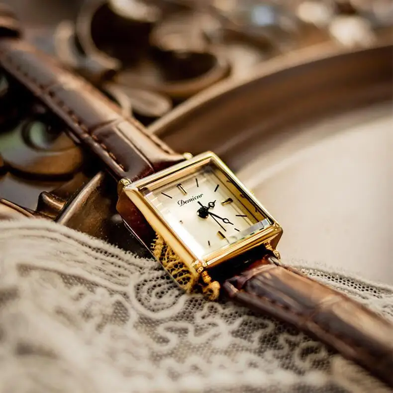 Square Vintage Ladies Watches Luxury Leather Waterproof Women's Watches Japanese Quartz Watches For Women