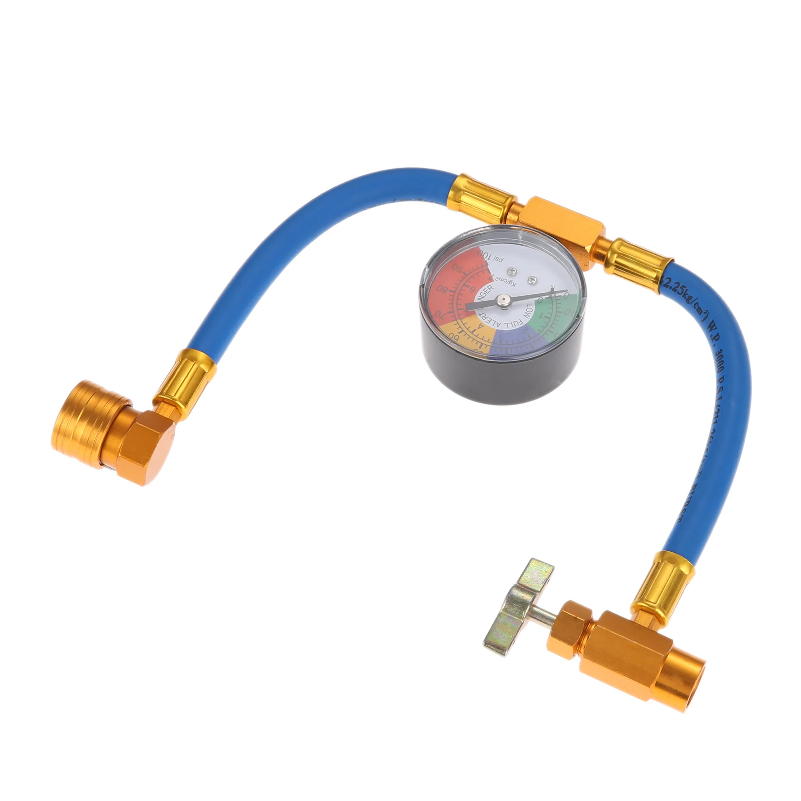 1pc Car R134A AC Refrigerant Charge Hose Kit with1/2’’ Self-Sealing Valve Can, and Recharge Hose with Pressure Gauge