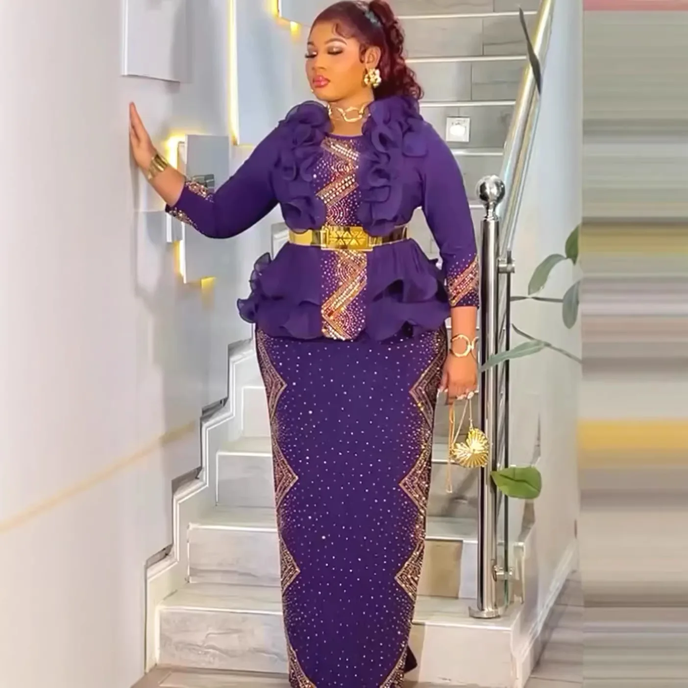 Vestidos de Fiesta Africanos para Mujer, Tallas Grandes, Moda Dashiki Ankara, Vestido de Noche para Boda, Vestido Maxi Musulmán Turco, Ropa Africana