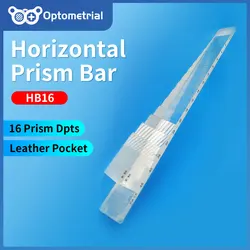 HB16 Quality Ophthalmic Horizontal Prism Bar 16 Diopters Strabism Tester Leather Bag Packed