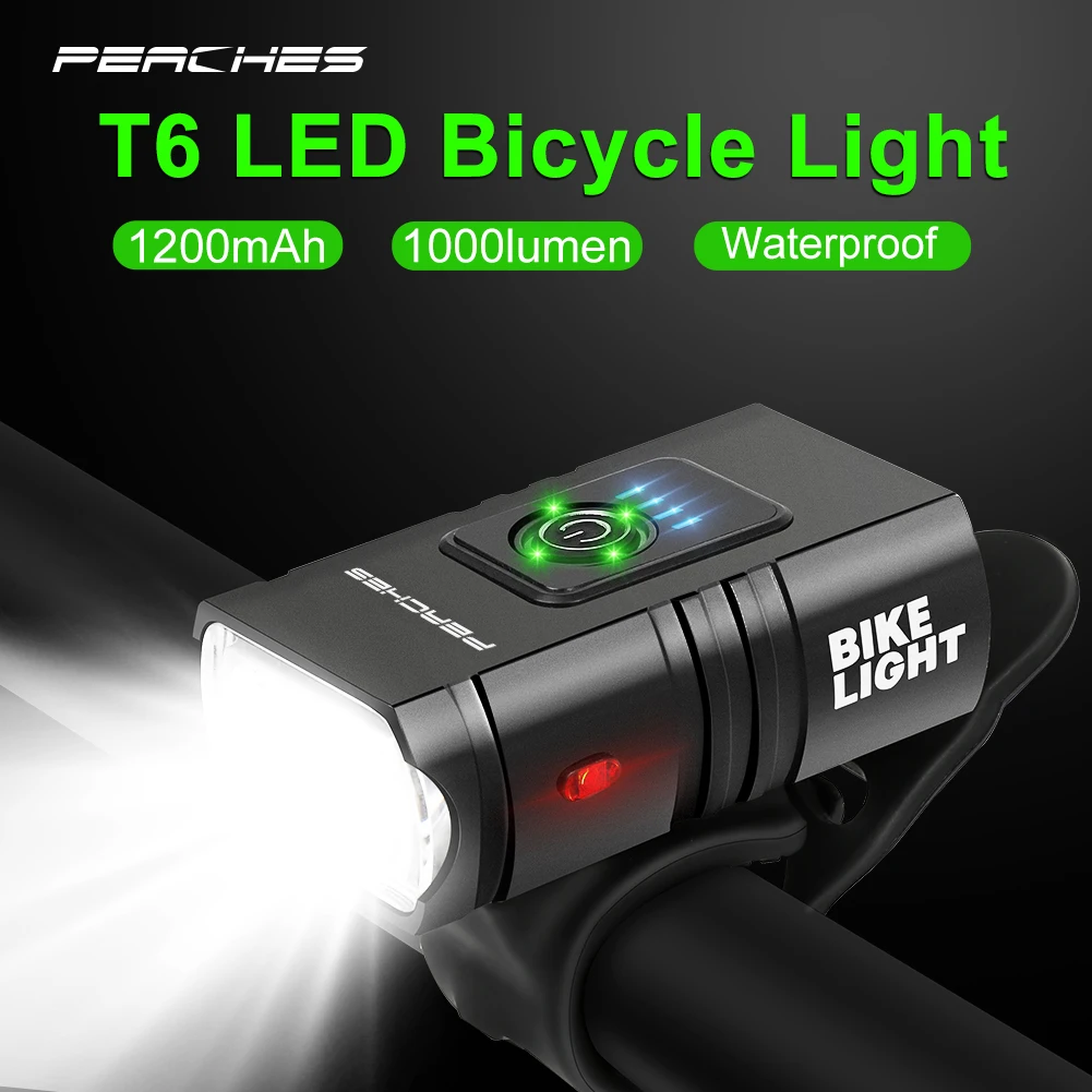 T6 LED 1000Lumen Bike Lights Front And Back Rechargeable Lamp Luz Led Para Bicicleta MTB Cycling Flashlight Bicycle Lanterna