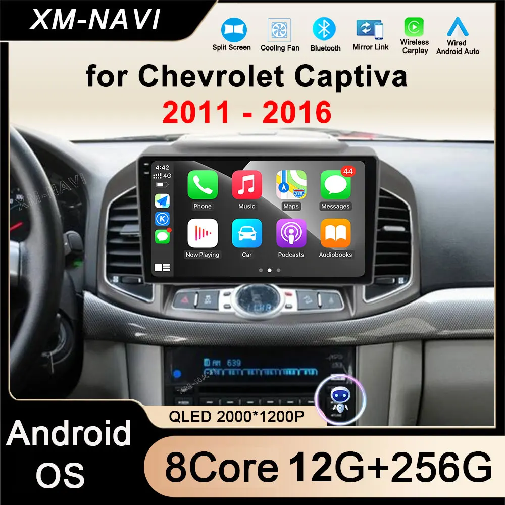 Android auto inalámbrico Carplay para Chevrolet Captiva 2011 - 2016 Radio de coche reproductor de vídeo Multimedia 4G + WIFI GPS NO 2 din DVD