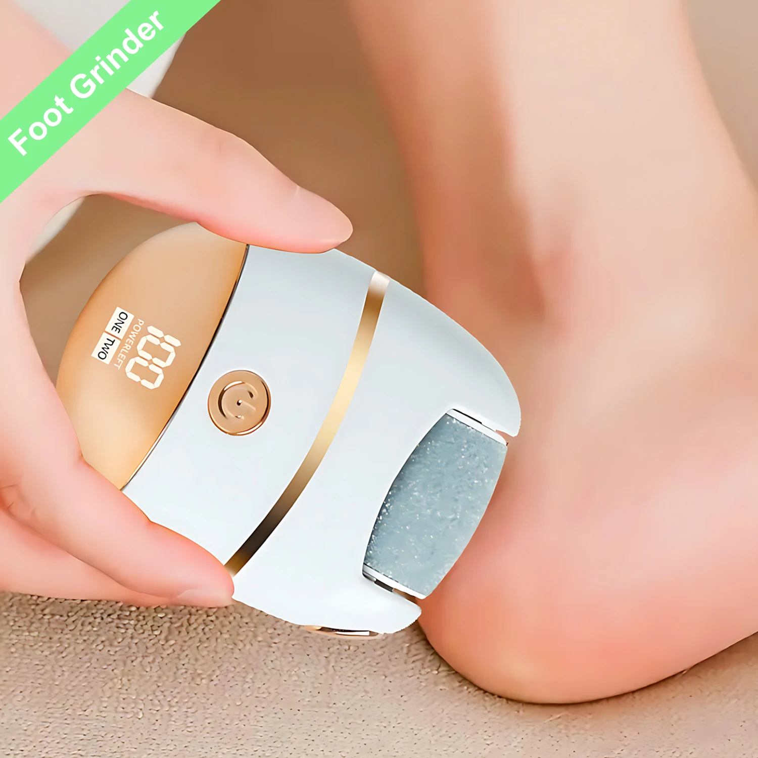 

Электрическая шлифовальная машинка для педикюра с 2 шлифовальными головками, комплект для педикюра с пилочкой для ног, цифровой ЖК-дисплей, перезаряжаемая литиевая батарея