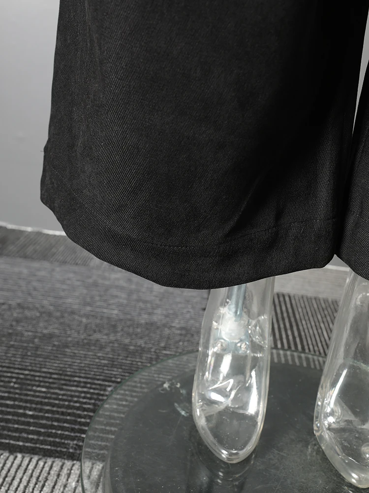 [LANMREM] 2026 Winter New Thick Warm Pants For Women High Waist Pleated Wide Leg Trousers Office Lady Clothes Minimalism 26C967