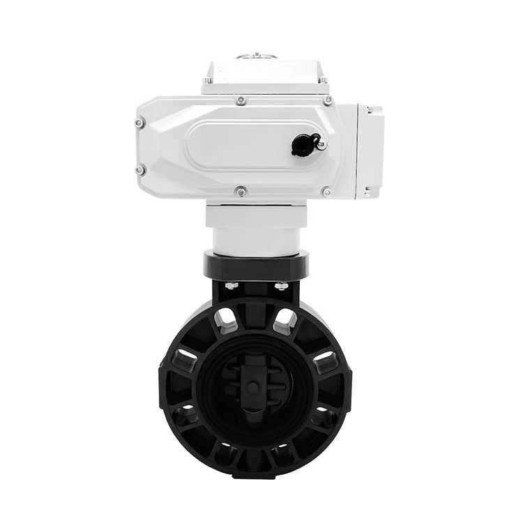 Electric UPVC butterfly valve corrosion resistance acid and alkali resistance PVC plastic pair industrial chemical control valve