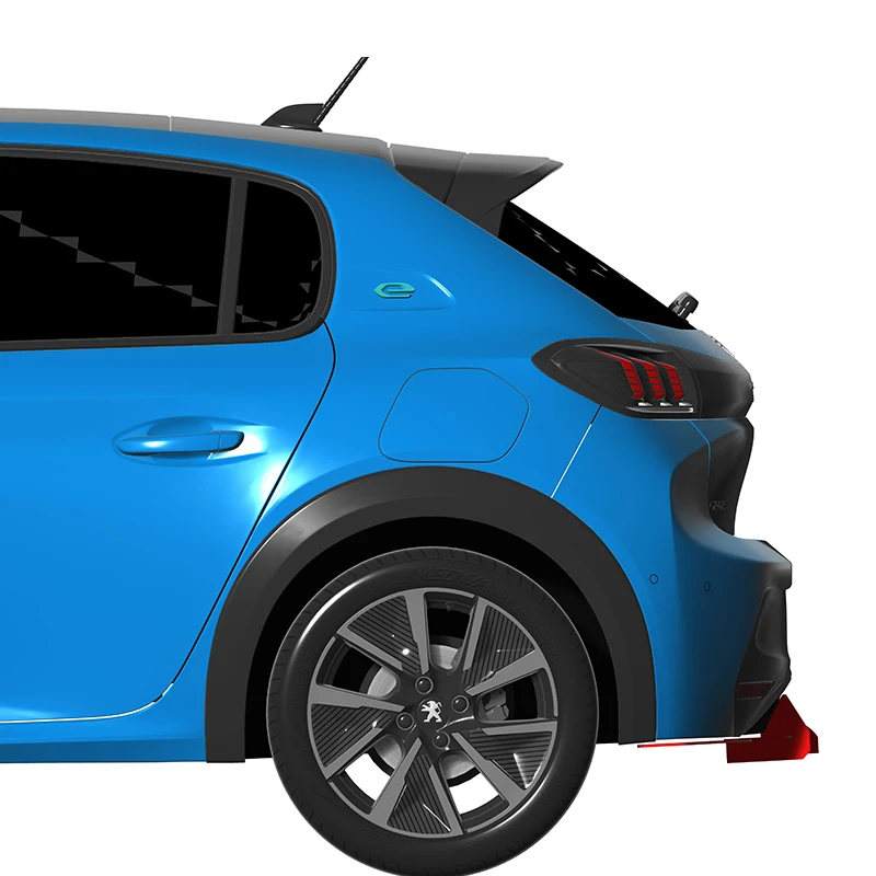 Fit Peugeot 208 GT 2019--2021 Year Rear Diffuser Bumper Lips Spoiler Splitter Body Kit Accessories