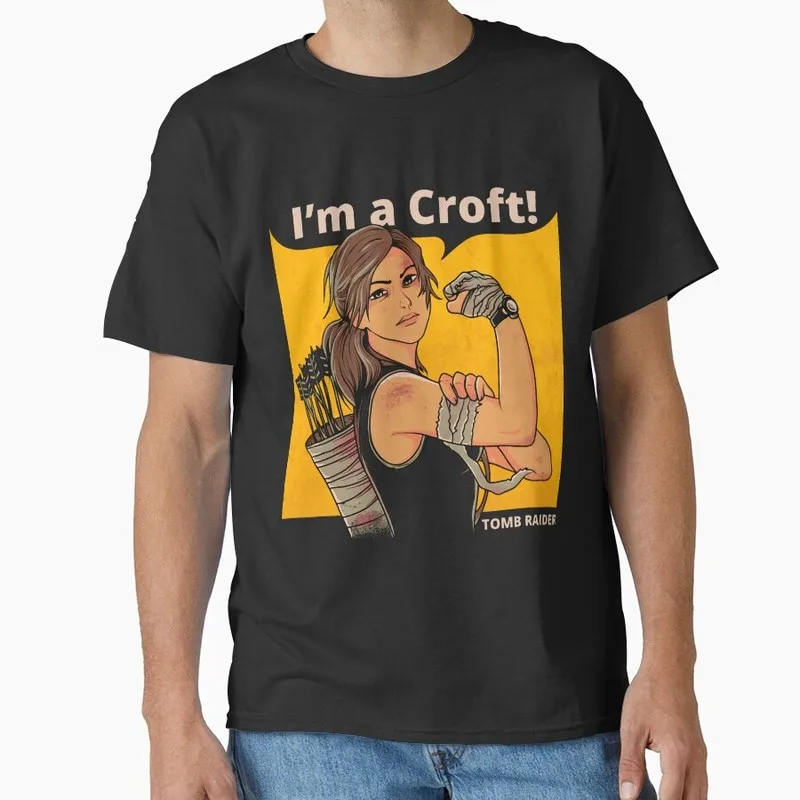 Retro Video game Tomb Raider Angel of Darkness Lara Croft Gift t shirt for gamer 1016 Short Sleeve Graphic Clothes US Size Tee
