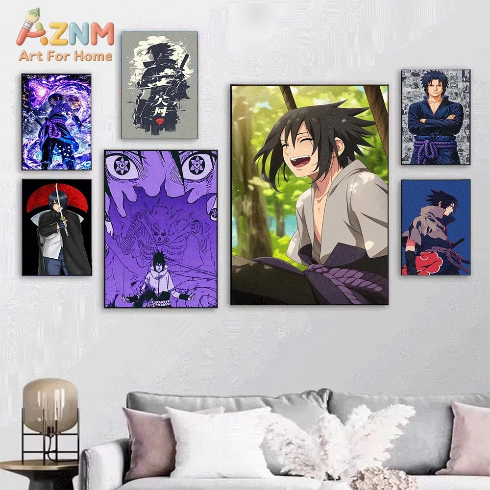 Uchiha Obito Madara Purple Tone Anime Canvas Wall Art Print Poster Unframed Canvas Painting Home Bedroom Living Room Wall Deco