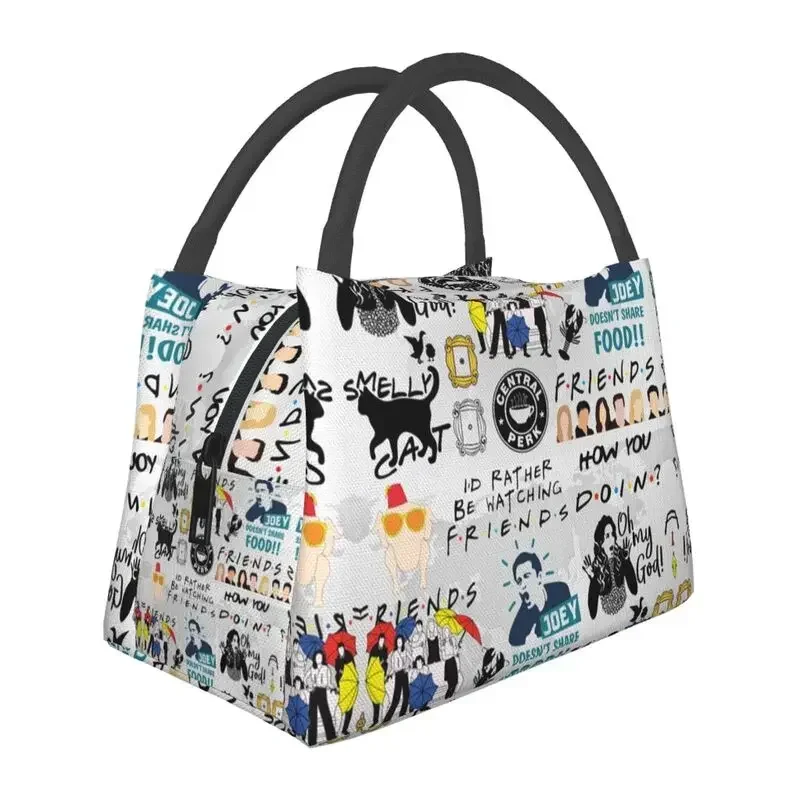 

Custom Funny Friends Collage Lunch Bag Women Thermal Cooler Insulated Lunch Boxes for Picnic Camping Work Travel