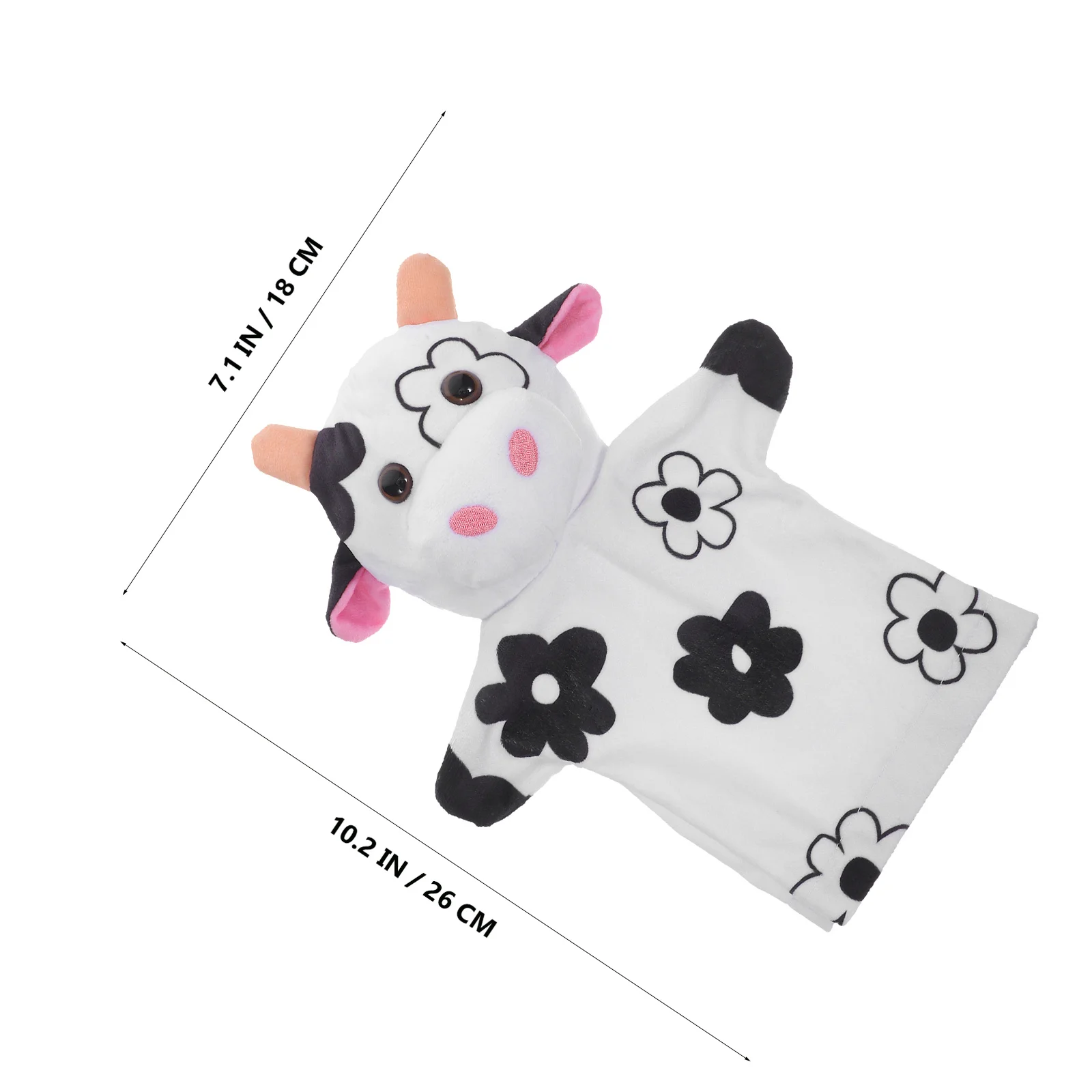 Handpopset met boerderijdieren Schattig koeontwerp voor interactief verhalen vertellen Fantasiespel Vroeg leren in de klas