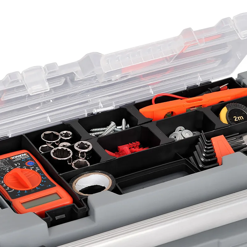 2025 Multi-functional tool box, repair plastic household portable electric vehicle-mounted hardware storage box