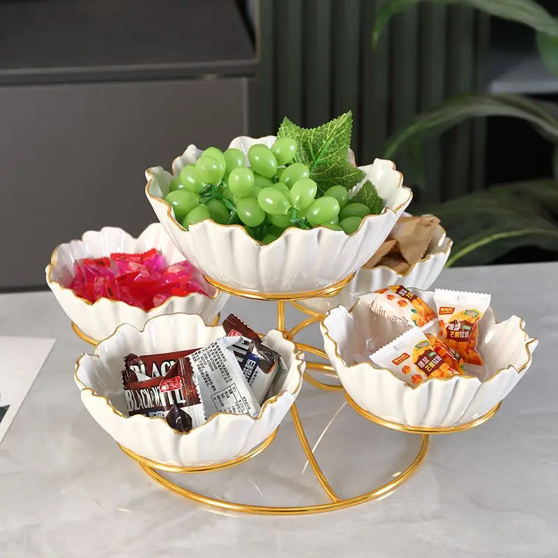 

fruit plate, home living room, new light luxury high-end, ceramic fruit plate exquisite Internet celebrity candy snack plate