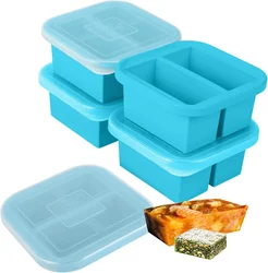 500Ml 2 Cup Silicone Soup Freezer Freezing Tray Cube Molds Kitchen Souper Food Containers Ice Box With Lid