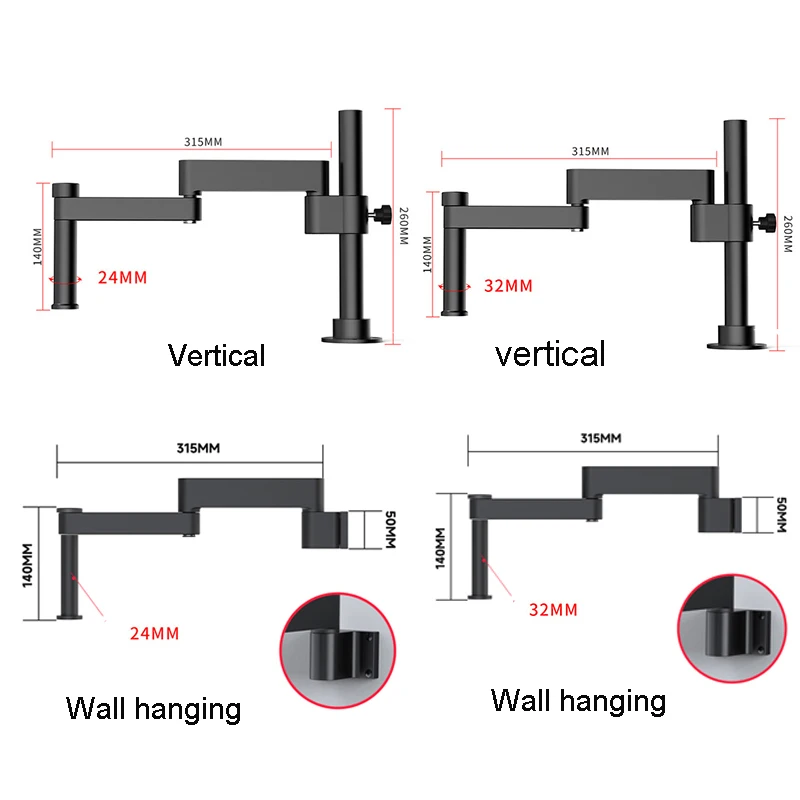 Luowei LW-017 Metal Forging 360 Degree Rotating Microscope Bracket Arm for Microscope Maintenance Inspection Bracket Tools