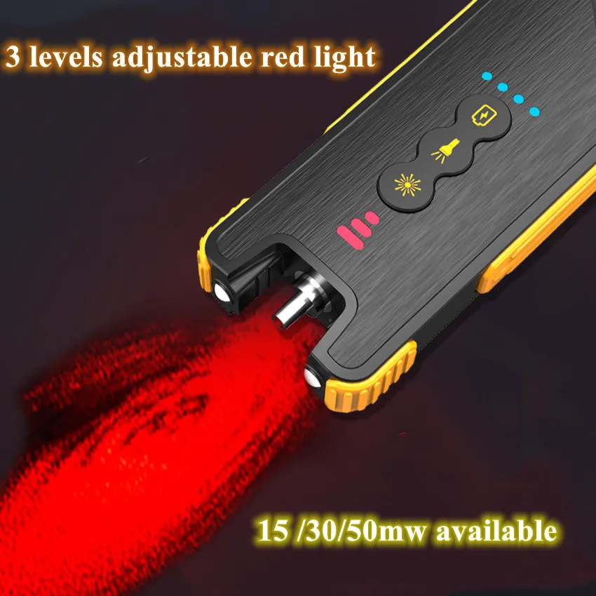 2024 New 3 in 1 Fiber Optic Visual Fault Locator 15/30/50mw VFL Rechargeable 3200mAh Battery Power Bank with Double LED Lighting