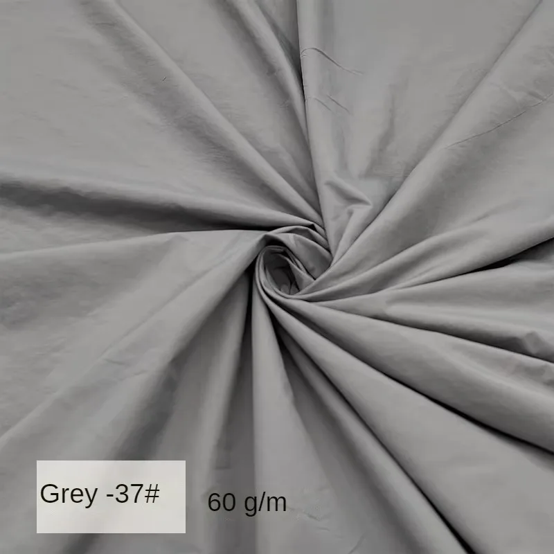 20D Plain Nylon Fabric By The Meter for Clothing Down Jackets Inner Lining Sewing Cloth Thin Waterproof Winter White Black Gray